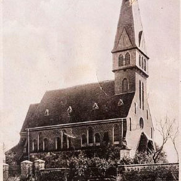 Alte Fotografie: Die Evangelische Kirche in Trebitz wie sie früher aussah.